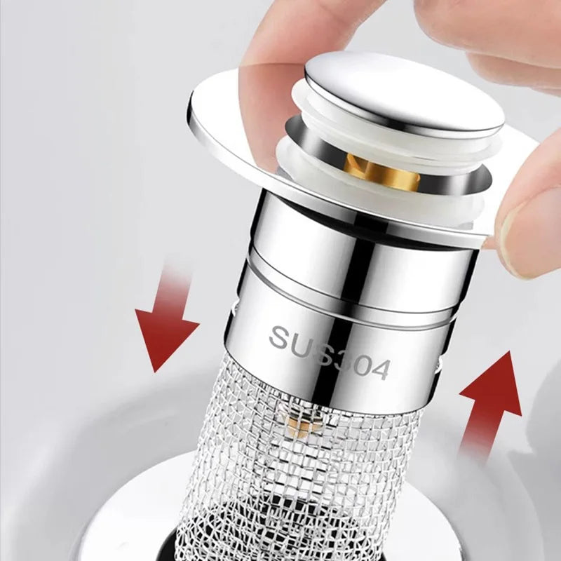 Edelstahl Abflussstopfen mit Sieb für Wasch- & Spülbecken