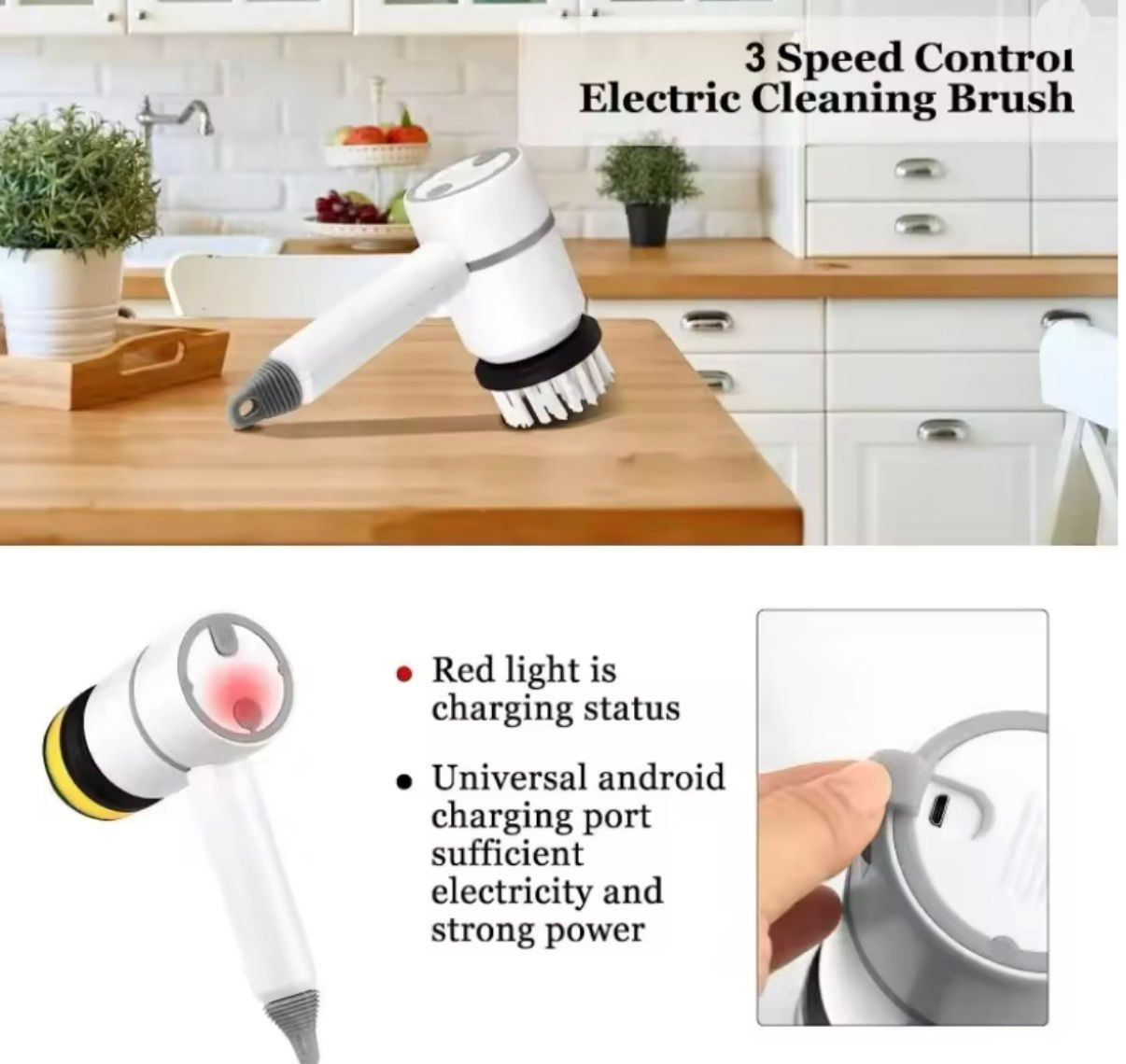 Elektrische Reinigungsbürste Pro - 6 Aufsätze für Küche & Bad